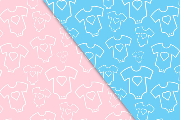 Baby Clothes Blue Pink Seamless Pattern