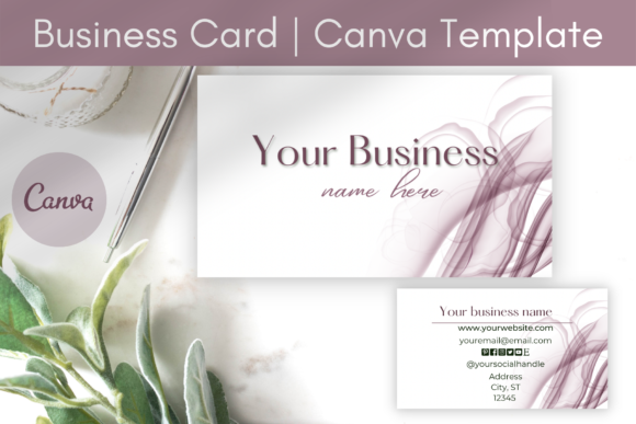 Canva Business Card Template Purple for Creators
