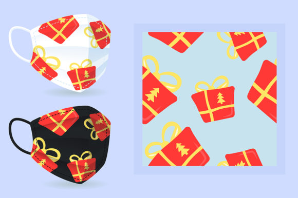 Christmas Present Face Mask Mockup: A Creative Tool for Festive Branding
