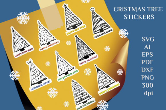 Christmas Trees Stickers: A Versatile Toolkit for Creative Design