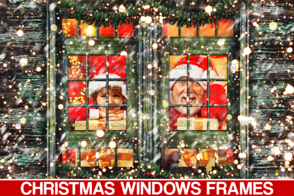 Christmas Window Overlay Christmas: Digital Frames for Festive Design