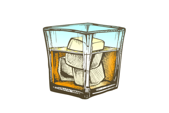 Color Elegance Glass with Brandy and Ice