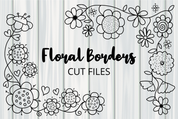 Dodle Floral Corner Border Cut Files
