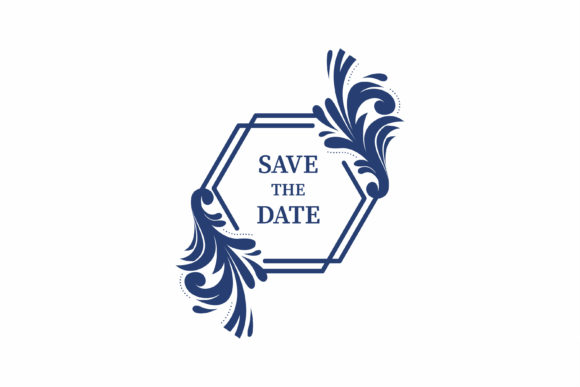 Element Floral Save Date Banner Hexagon Design