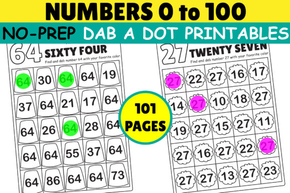 Find and Dab a Dot 0 to 100 Numbers