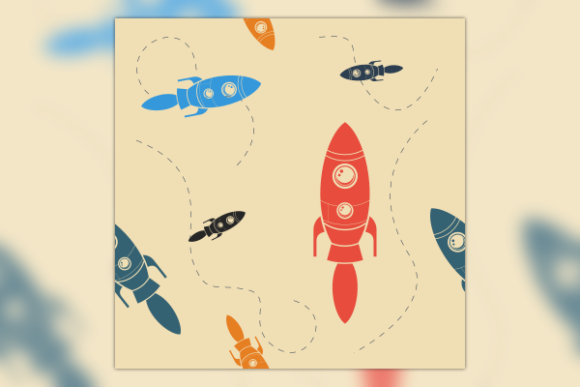 Flat Rocket on Space Seamless Pattern: Elevating Design Workflows with Scalable Vector Art