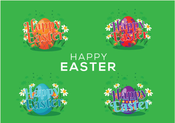 Happy Easter Logo Template Set for Your Designs