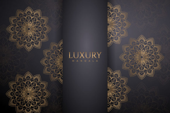 Luxurious Mandala Gift Card Decoration: Elevate Your Digital Creativity with Golden Ornamental Art
