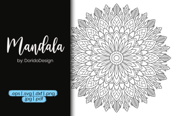 Mandala Outline Design for Coloring Page
