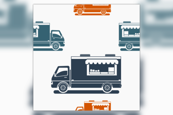 Mobile Food Truck Seamless Pattern