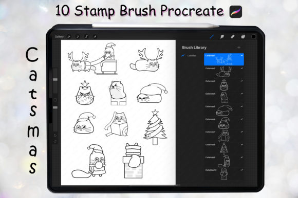 Revitalizing Holiday Creativity with the 10 Cat Christmas Stamp Brush Procreate Collection