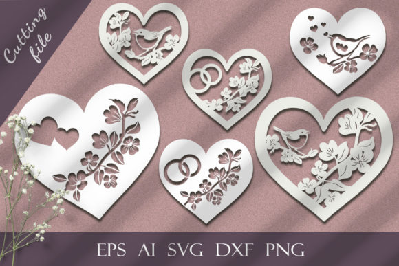 Set of Cut out Hearts. SVG: Versatile Design Assets