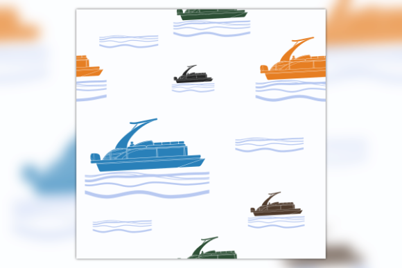 Sport Arch Pontoon Boat Seamless Pattern for Creative Design