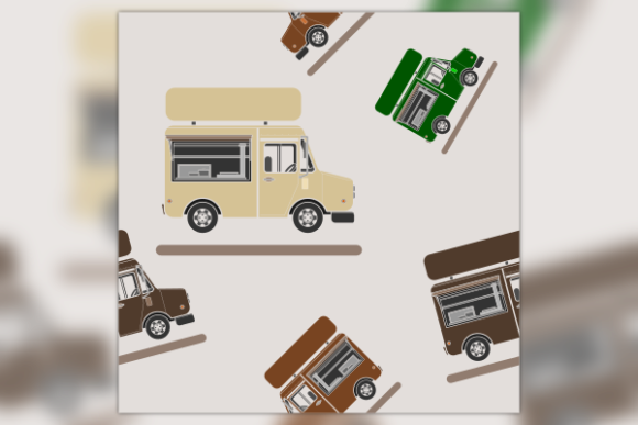 Unlocking Creativity with Side View Food Truck Seamless Patterns and Editable SVG Vectors
