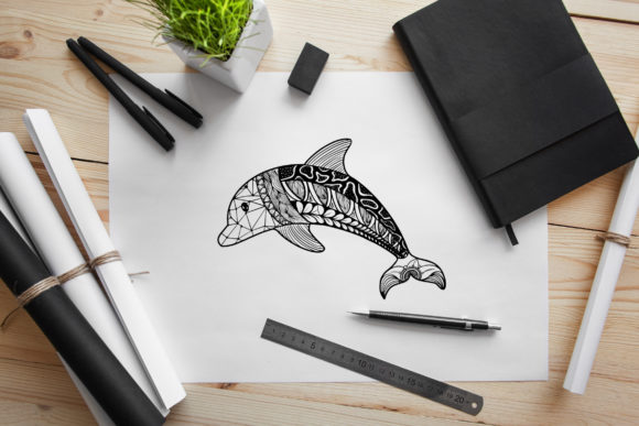 Unlocking Creativity with the Dolphin Mandala Coloring Pages Graphic Collection