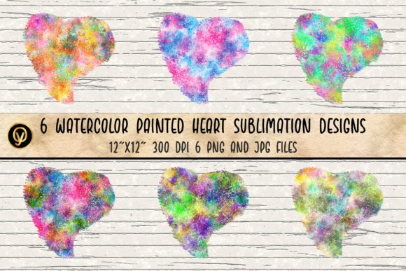 Watercolor Painted Heart Sublimations
